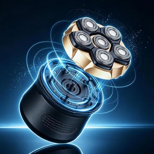 🔥Hot Seller🔥 COD！6-Head Rotary Electric Head Shaver – Rechargeable Bald Head Grooming Kit