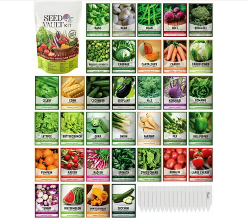 🥒🍅Vegetable Seed Vault Kit | 35 Variety Pack