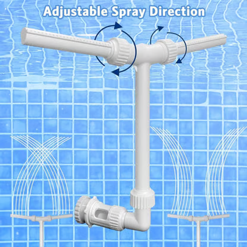 Solar Pool Fountain with Lights Dual Arc - Above Inground Pool Fountain Lights with Remote Control