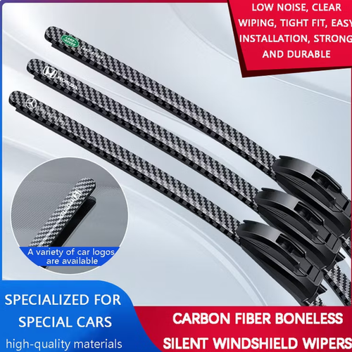 🌈 Carbon Fiber Boneless Silent Windshield Wipers - Make Your Driving Experience Stylish, Quiet And Clear!