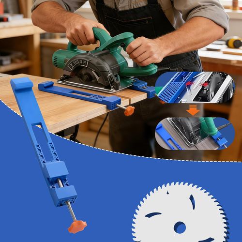 🔥Hot Seller🔥 COD！Buy 1 Get 5 ! Adjustable Cutting Machine Base Guide, Innovative Clamp Circular Saw Guide Electric Circular Saw Milling Positioning Clamp Precision Wood Cutting Guide Pros & Hobbyists