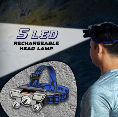 5 LED High Light USB Rechargeable Head Lamp (L80)