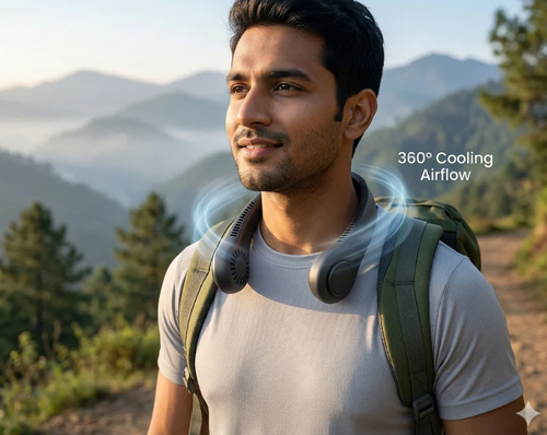 Wearable Neck Fan | Soft Airflow | Outdoor & Travel Cooling