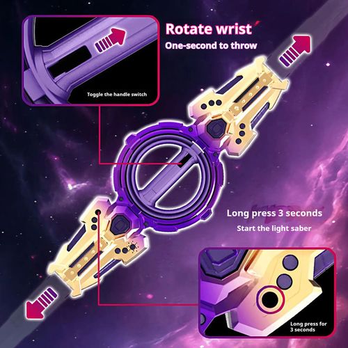 LED light-up toys designed primitive for children's play eye-catching double-edged telescopic lightsaber