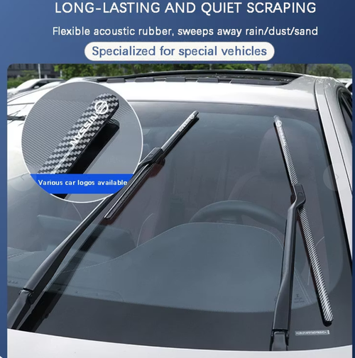 🌈 Carbon Fiber Boneless Silent Windshield Wipers - Make Your Driving Experience Stylish, Quiet And Clear!