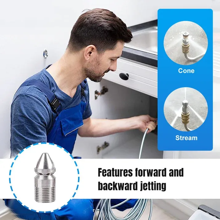 🔥Hot Seller🔥 COD！Buy 1 Get 3 !🚀2026 new hot sale🚀 Rotary High-Pressure Sewer Jetting Nozzle