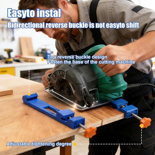 🔥Hot Seller🔥 COD！Buy 1 Get 5 ! Adjustable Cutting Machine Base Guide, Innovative Clamp Circular Saw Guide Electric Circular Saw Milling Positioning Clamp Precision Wood Cutting Guide Pros & Hobbyists