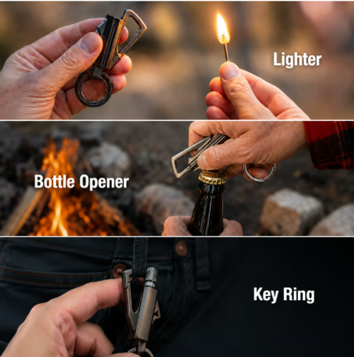 Refillable Permanent Match Bottle Opener Keychain
