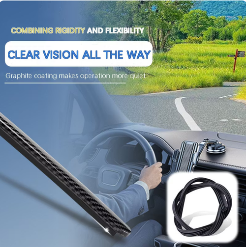 🌈 Carbon Fiber Boneless Silent Windshield Wipers - Make Your Driving Experience Stylish, Quiet And Clear!