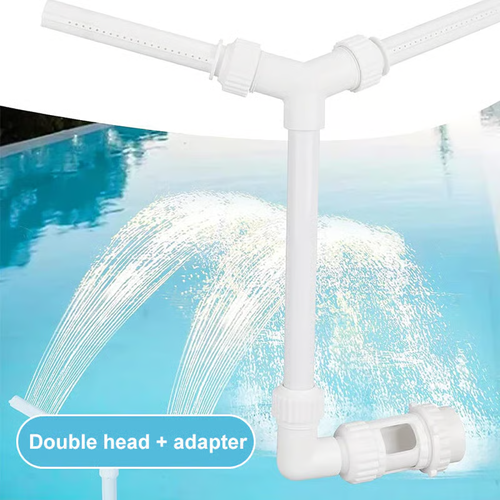 Solar Pool Fountain with Lights Dual Arc - Above Inground Pool Fountain Lights with Remote Control