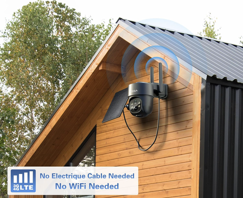 Xega 4G LTE Cellular Security Camera Solar With SIM Card, Outdoor Wireless No WiFi Security Camera CCTV, 2K HD PTZ Night Vision PIR Motion Detection Notification Alarm TF&Cloud Storage IP66