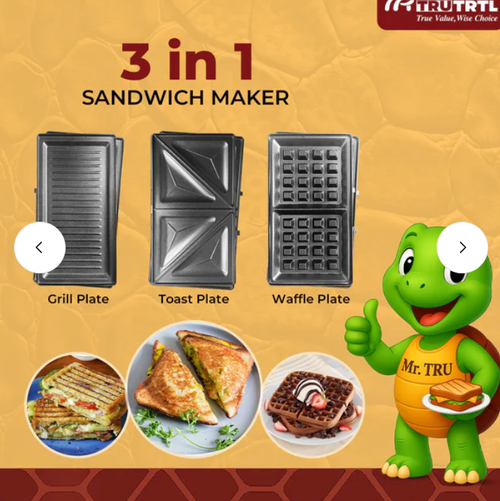 truTRTL Premium 3-in-1 Sandwich Maker