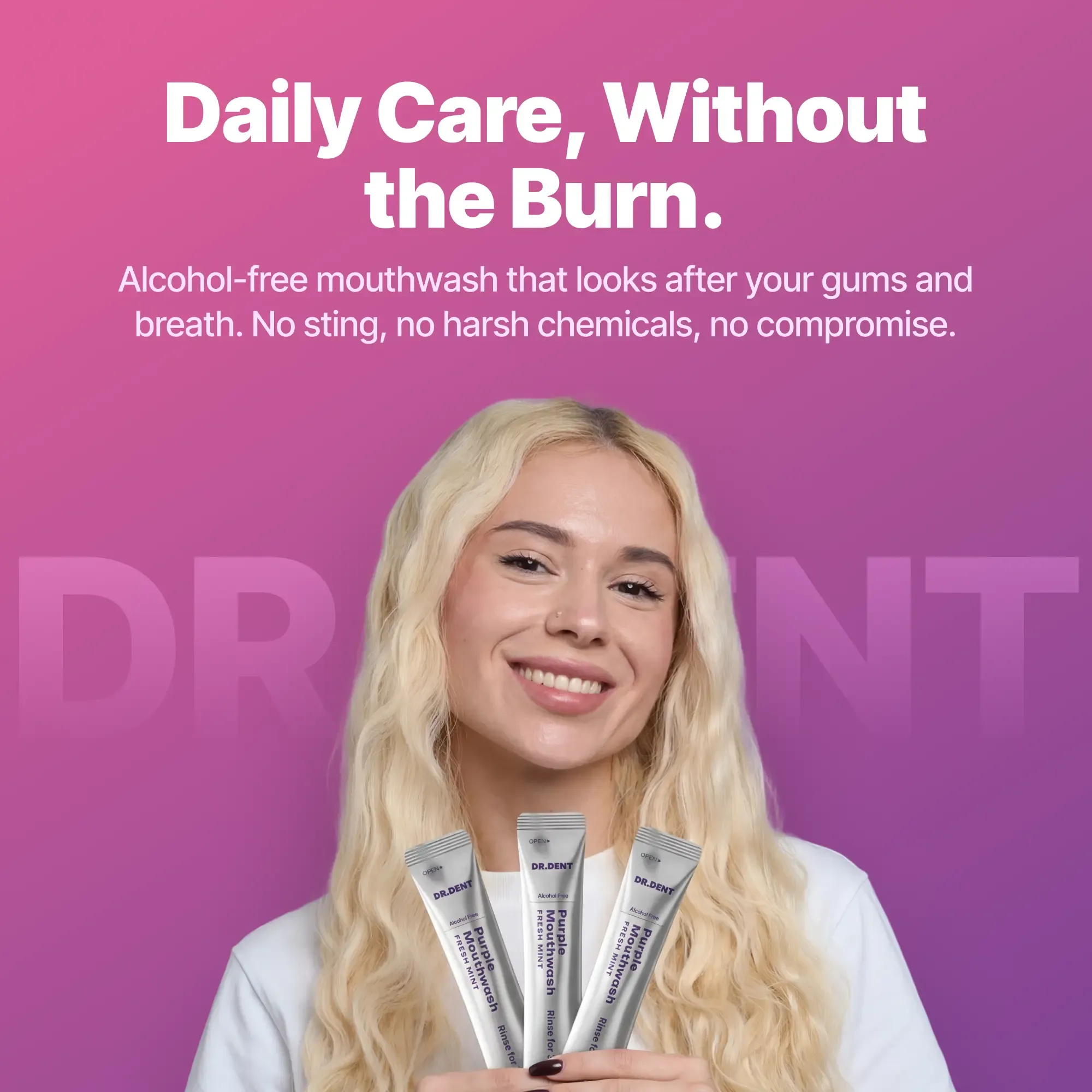 🔥Hot Seller🔥 COD！Buy 1 Get 3 ! Purple Mouthwash - Sachets 20 Pack - Peroxide-Free - Alcohol Free - Vegan Mint