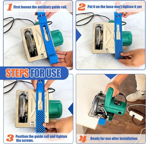 🔥Hot Seller🔥 COD！Buy 1 Get 5 ! Adjustable Cutting Machine Base Guide, Innovative Clamp Circular Saw Guide Electric Circular Saw Milling Positioning Clamp Precision Wood Cutting Guide Pros & Hobbyists