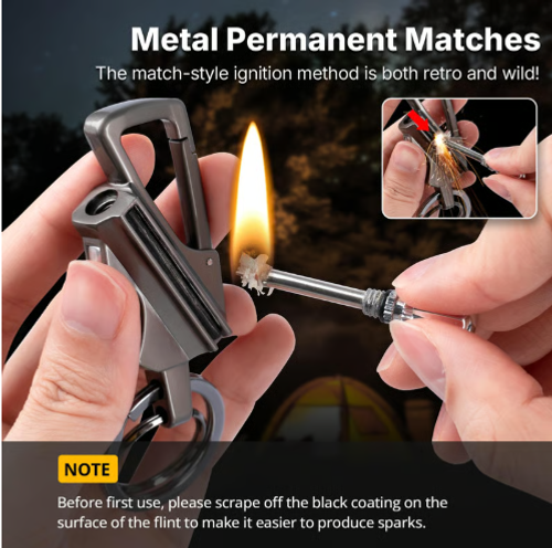 Refillable Permanent Match Bottle Opener Keychain
