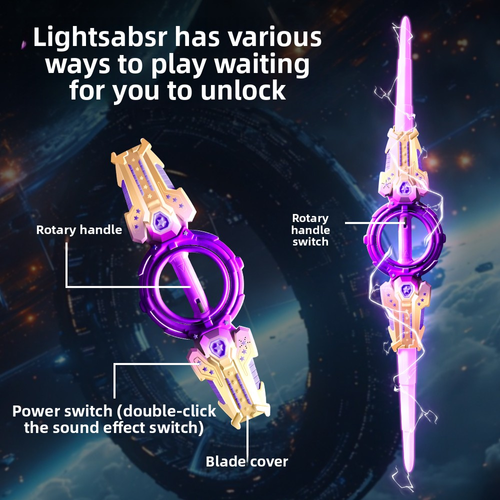 LED light-up toys designed primitive for children's play eye-catching double-edged telescopic lightsaber