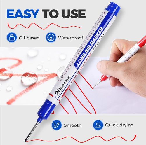 🔥Hot Seller🔥 COD！10 PCS Long Head Deep Hole Marker Pens,Two of each color
