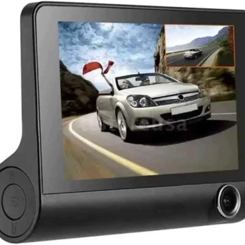 OneXsale 1080p Parking Mode Loop Recording Night Vision Dash Cam with 4-inch LCD Screen and 3 Cameras