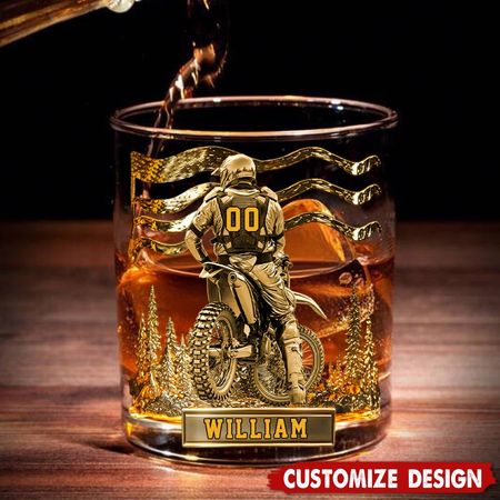 Personaliserad Motocross Racer Whiskey Glass