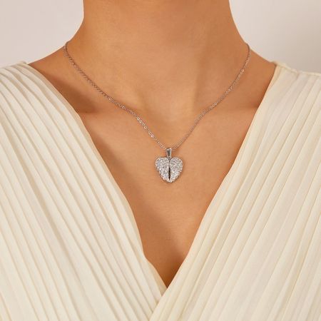 Evigt Guardian-Angel Wings Memorial halsband med dolt namn