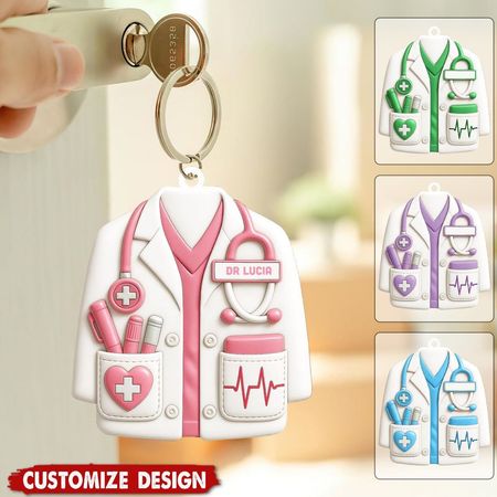 Comemore seu herói favorito dos cuidados médicos-Keychain acrílico personalizado-Presente para doutores e enfermeiras