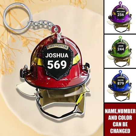 Capacete bombeiro-Keychain acrílico personalizado