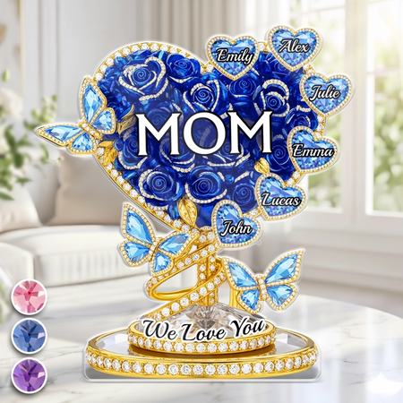 Placa acrílica personalizada-presentes personalizados do dia das mães para a mãe, avó-avó amor nunca se desvanece