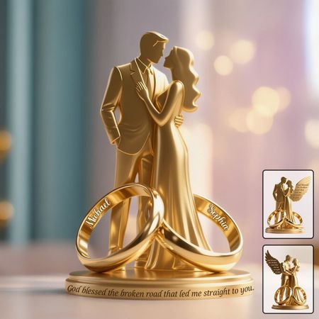 Casal Presente Casal Anéis Casal Casal Personalizado Em Forma De Placa Acrílica