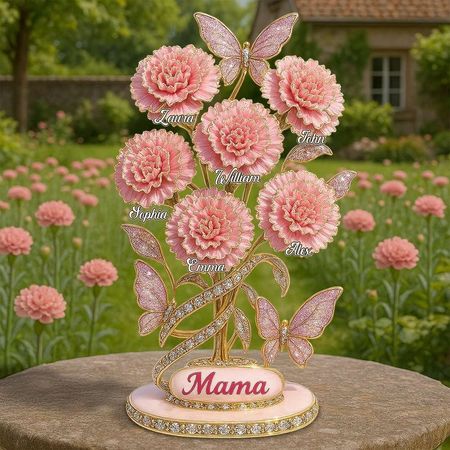 Presentes personalizados para mãe placa cravo flor