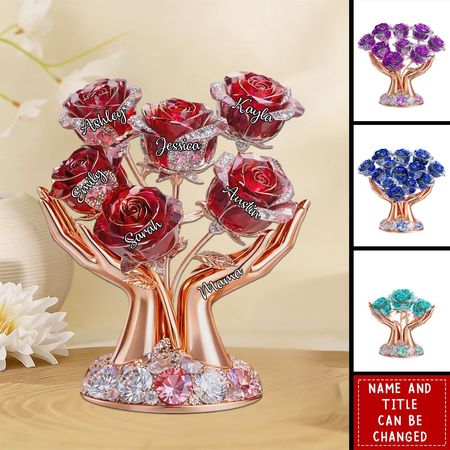 Abençoado com a melhor avó-placa acrílica personalizada do bloco