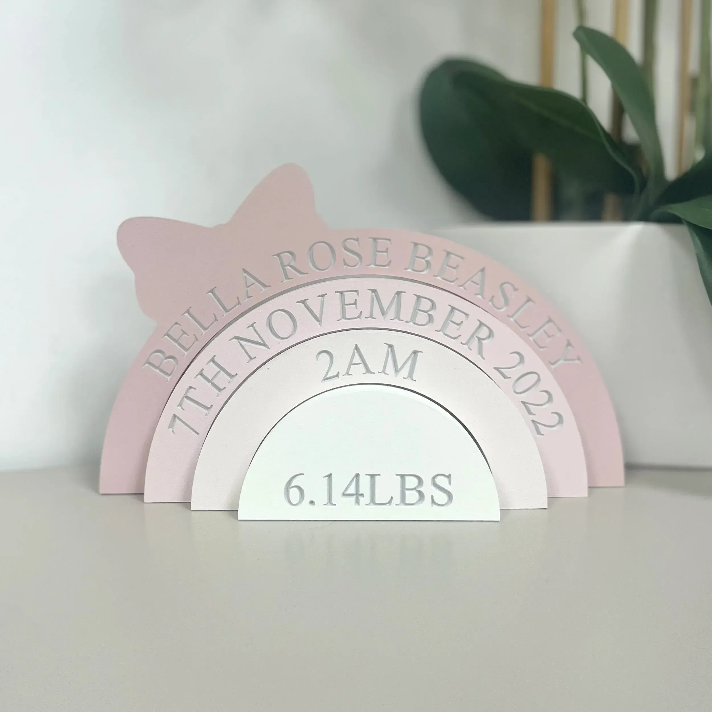 Bow personalizado empilhamento blocos-uma lembrança única para Milestone do bebê