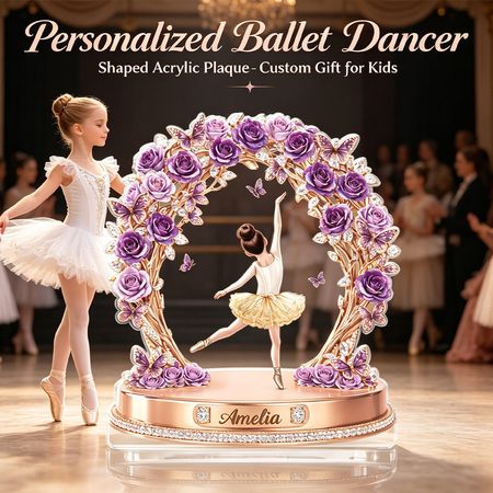 Placas de acrílico personalizadas com tema de ballet.