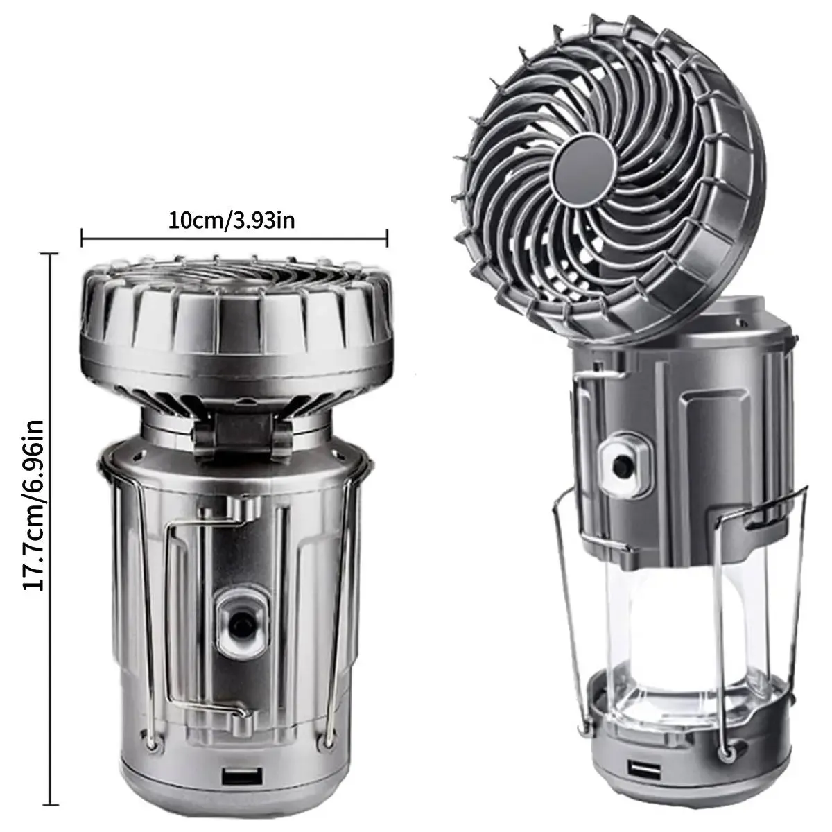 Solar-powered camping light strip fan, rechargeable.