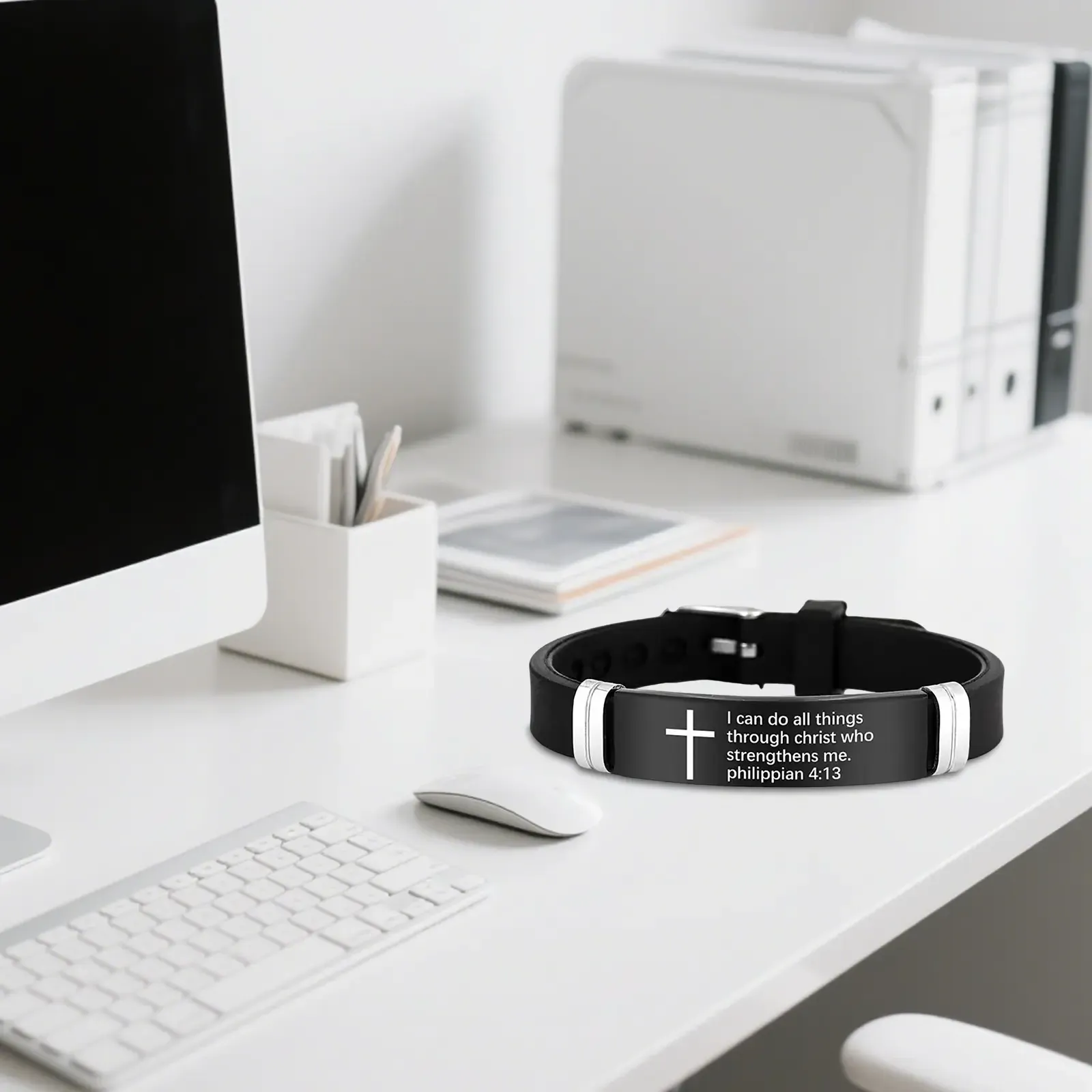 Adjustable Stainless Steel Bible Bracelet - I can do all things