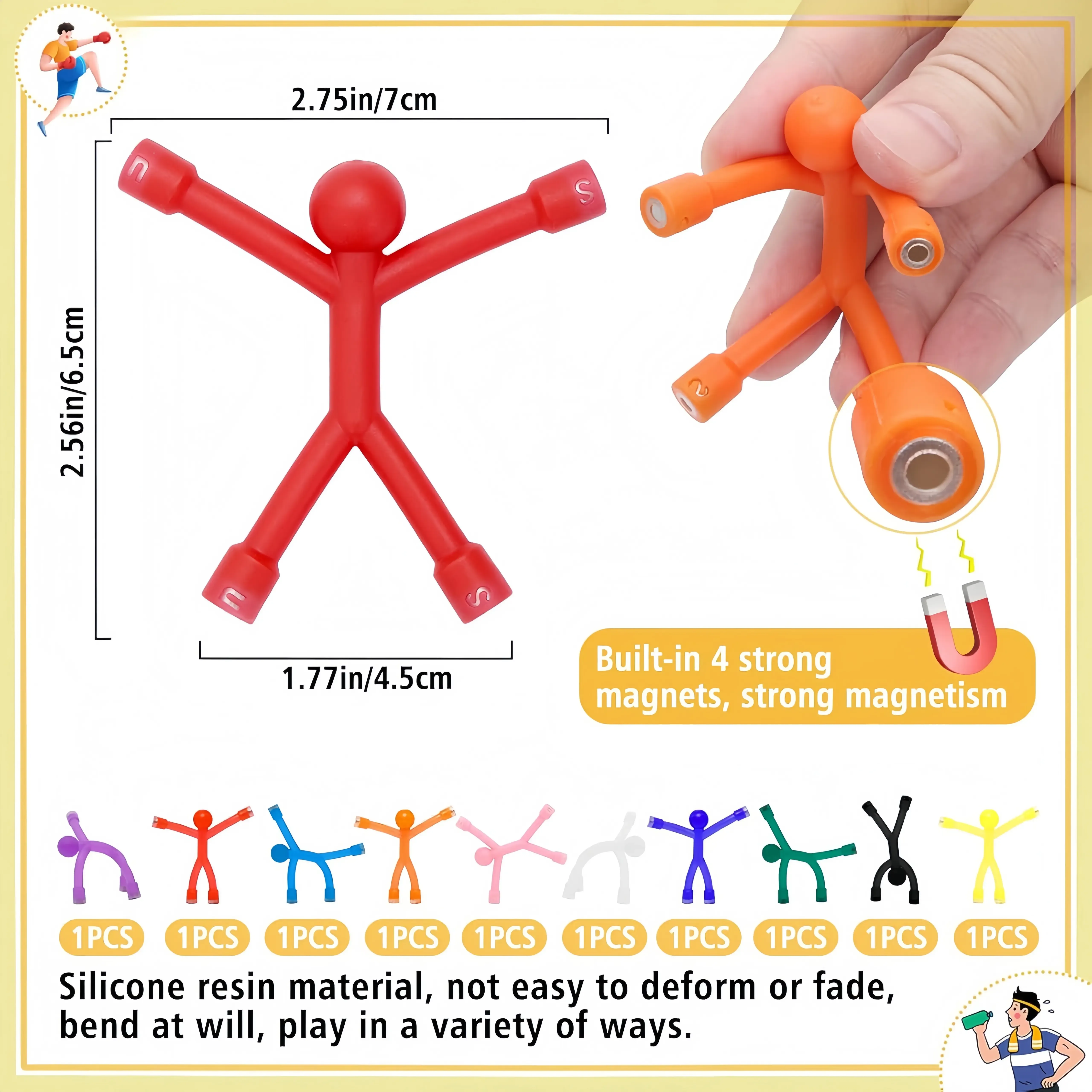 Magnetic Decompression Toys for Adults and Children (10-Piece Pack) – Magnetic Figurines