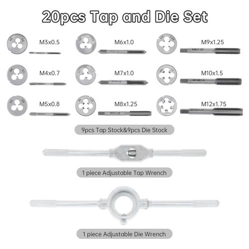 20pcs Metric Tap and Die Set
