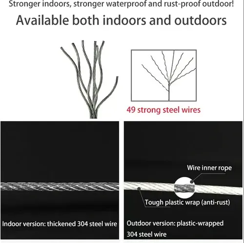 Invisible Retractable Clothesline 4.2M