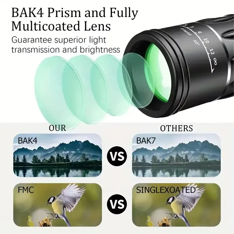 16x52 optical zoom monocular telescope