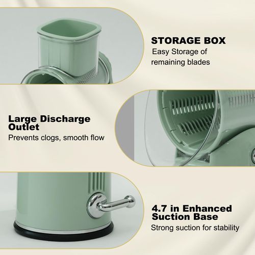 5-in-1 Cheese Grater with Rotary Hand Crank - Vegetable Chopper