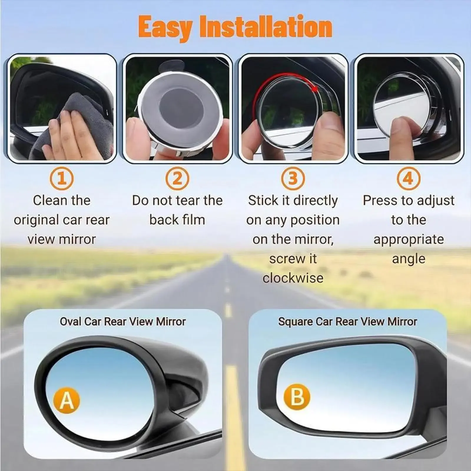 2 high-definition rearview mirror auxiliary mirrors