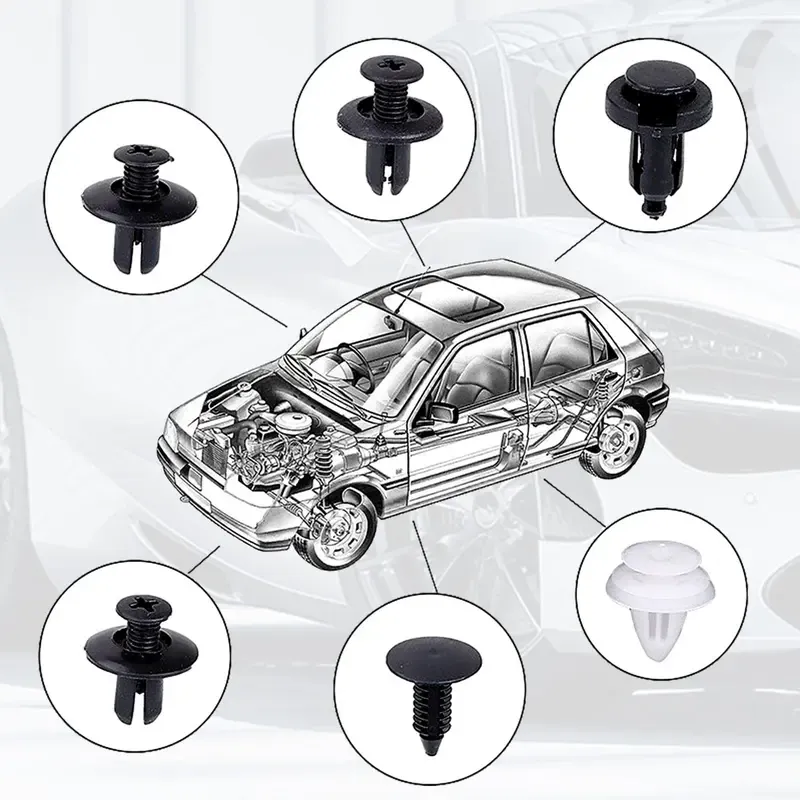 100 PCS Universal Automotive Expansion Bolt Clip Set