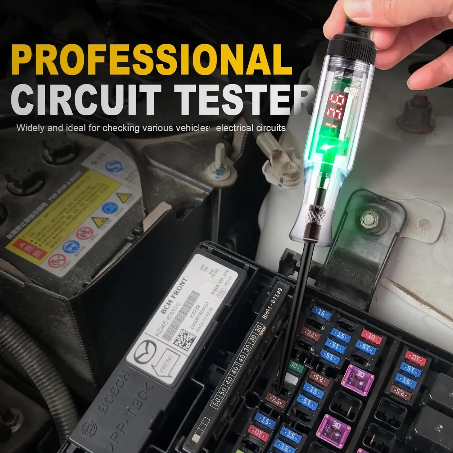 5V-110V Automotive Digital LED Circuit Tester