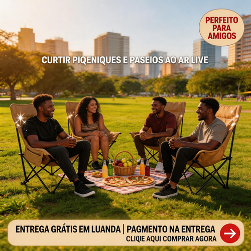 Cadeira de Camping Dobrável 1,7kg - Conforto Total para Praia, Passeios e Camping!