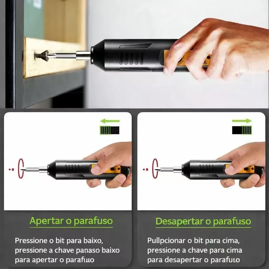 Parafusadeira Elétrica Recarregável Kit 45 Peças 28000KZ | Envio Local em Luanda