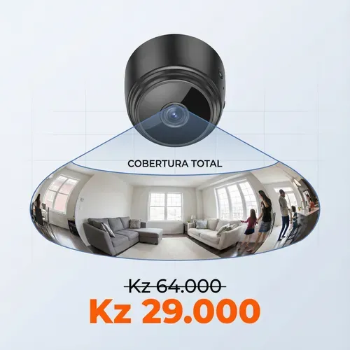 Câmara A9 HD Grande Angular — Pequena no Tamanho 🔍 —Visão Grande Angular 👀 — Imagem HD Clara 🌙 — Monitorização Interior & Exterior 🏠🚪 — Proteção Antirroubo 24h