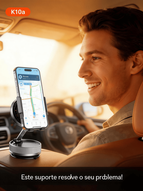 🚗 Suporte de Telemóvel que Não Cai Mesmo em Buracos! | Ventosa + Ímã Forte | Entrega 24h em Luanda | Paga Só Quando Receber