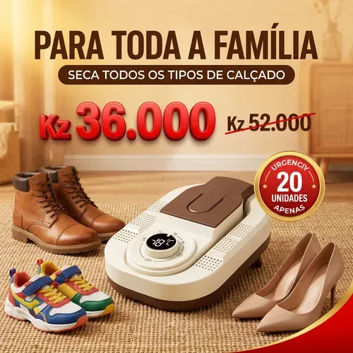 PROMOÇÃO ESPECIAL OFERTA LUANDA!—🔥👟 Secador de Sapatos Inteligente!—⏰ Temporizador Digital com Ecrã Tátil!—💨 CHEGA DE SAPATOS MOLHADOS!— 🌧️ Perfeito para Chuva e Suor!— 🏠 Ideal para Uso Doméstico! — 🚚 Entrega Grátis em Luanda!