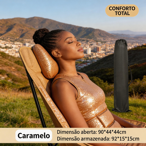 Cadeira de Camping Dobrável 1,7kg - Conforto Total para Praia, Passeios e Camping!