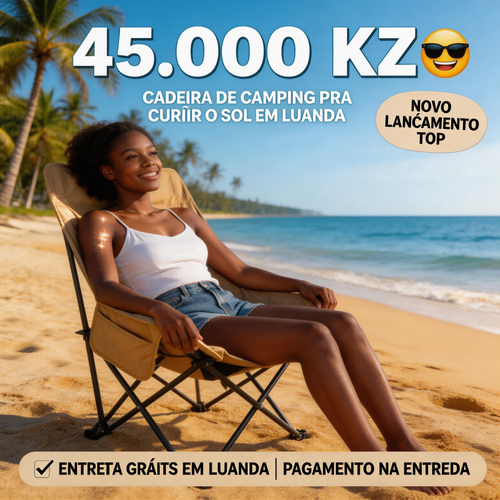 Cadeira de Camping Dobrável 1,7kg - Conforto Total para Praia, Passeios e Camping!