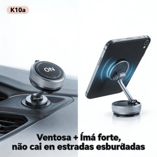 🚗 Suporte de Telemóvel que Não Cai Mesmo em Buracos! | Ventosa + Ímã Forte | Entrega 24h em Luanda | Paga Só Quando Receber